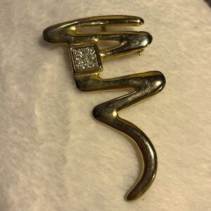 Vintage Park Lane Scribble Gold Tone Brooch or can be a necklace 1970’s